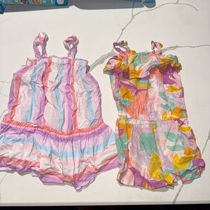 Two Girls Toddler Romper Summer 3T